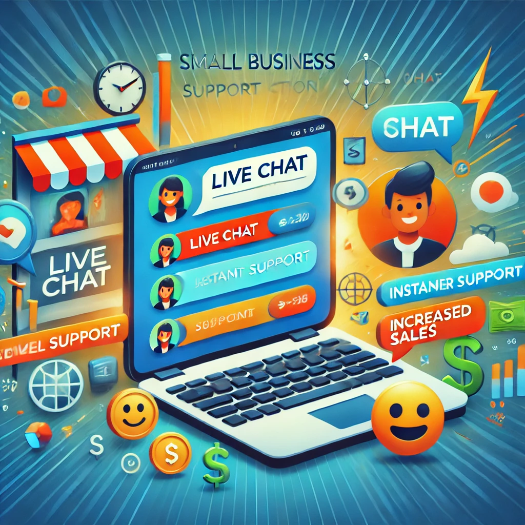 Laptop showing chat support business features